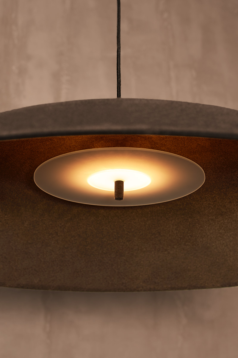 TELSTAR Velvet LoftLight lampa wisząca - śr. 96cm, wys.18cm - Zimny szary