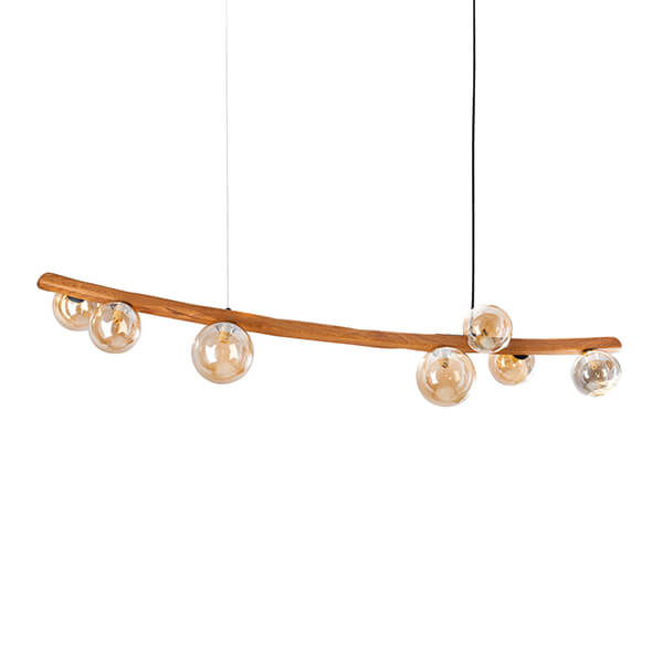 LUMIO WOOD 7 HPlampy drewniana lampa wisząca - Transparentny