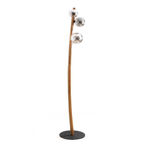 LUMIO WOOD HPlampy drewniana lampa podłogowa - Chromowany