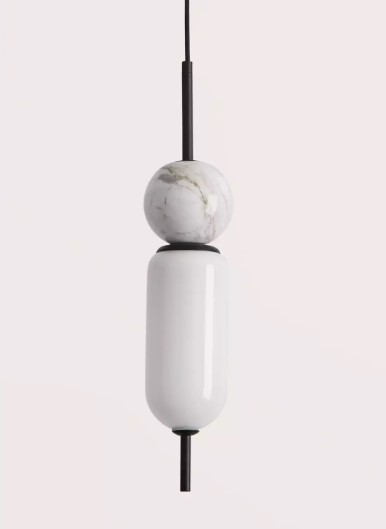 ANET Aromas del Campo 7 wariantów lampa wisząca - Czarny metal- biały marmur