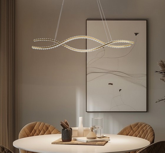 SPARK WAVES PENDANT CCT DIMM+ pilot AZzardo lampa wisząca - 120cm - Chrom